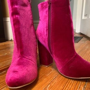 Hot pink booties